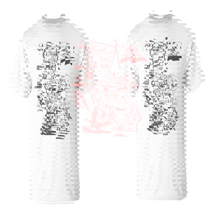Trendy California Republic Landmarks Map Outlineintage Tシャツ