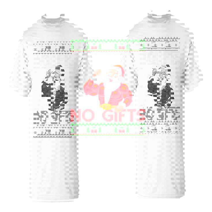 Weightlifting Workout Gym Santa Christmas Ugly Sweater Xmas Tri-Blend T-Shirt