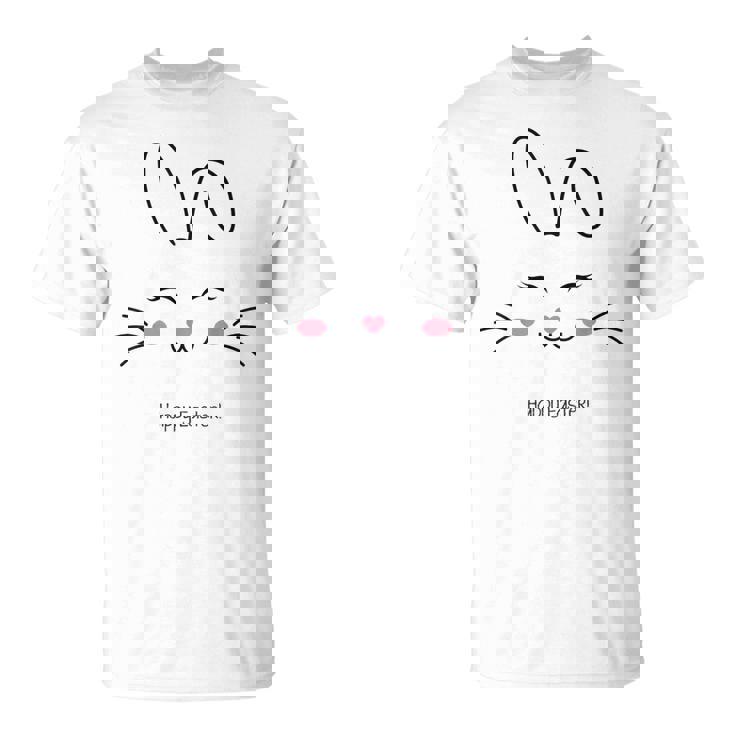 かわいいバニーフェイス イースターバッグ ピンク ハート イースター Tシャツ