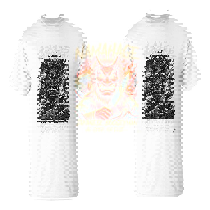 なまはげ 日本のブギーマン 、民話 妖怪 鬼 デーモン 波のアート Tシャツ