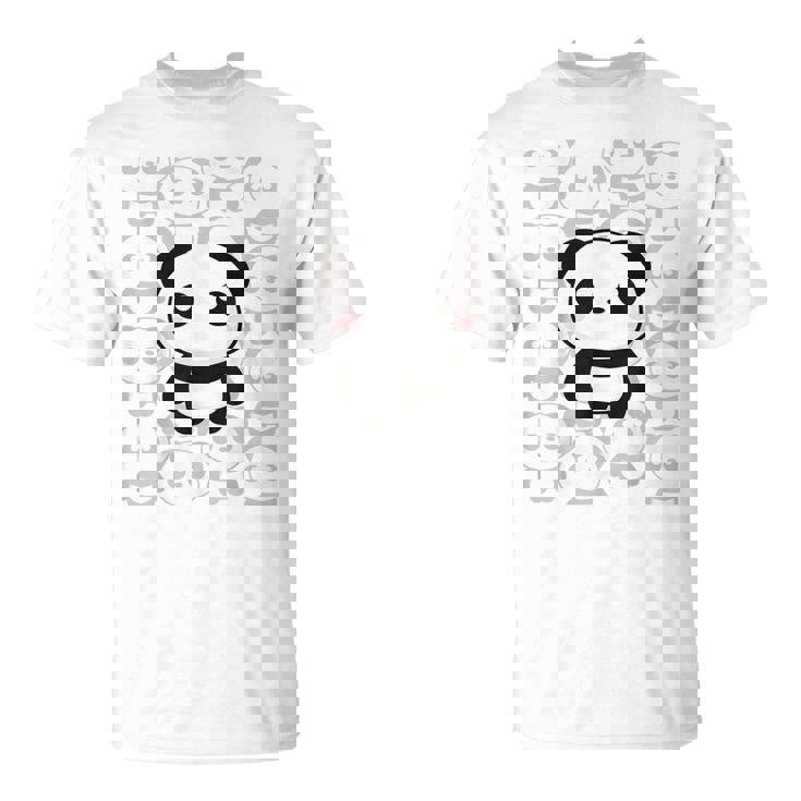 やさしく目立つパンダ ほっこり癒しのパンダイラスト Tシャツ