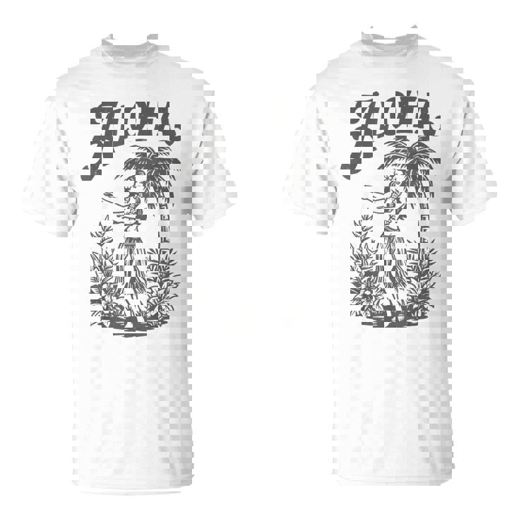 アロハ レトロ ハワイ ヤシの木 ルアウ ダンサー シルエット トロピカル Tシャツ