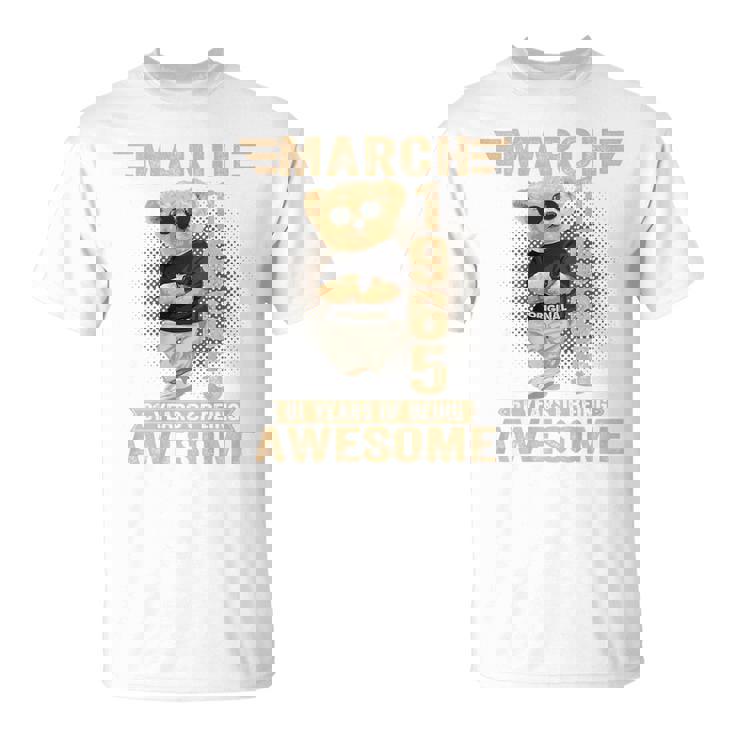 オンバック 3月61日 誕生日 男性 女性 1965年 テディベア Tシャツ