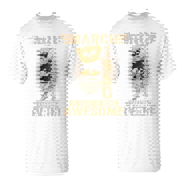 オンバック 3月76日 誕生日 男性 女性 1950年 テディベア Tシャツ