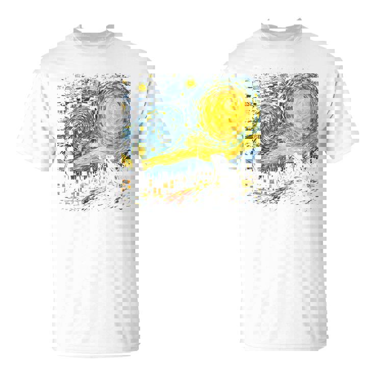 カエル 星月夜 面白い カエル ゴッホ 美的アート ミーム Tシャツ