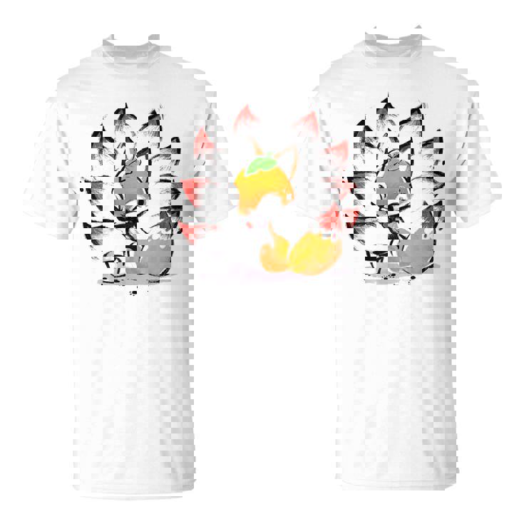 キタキツネ 狐 九尾 Tシャツ