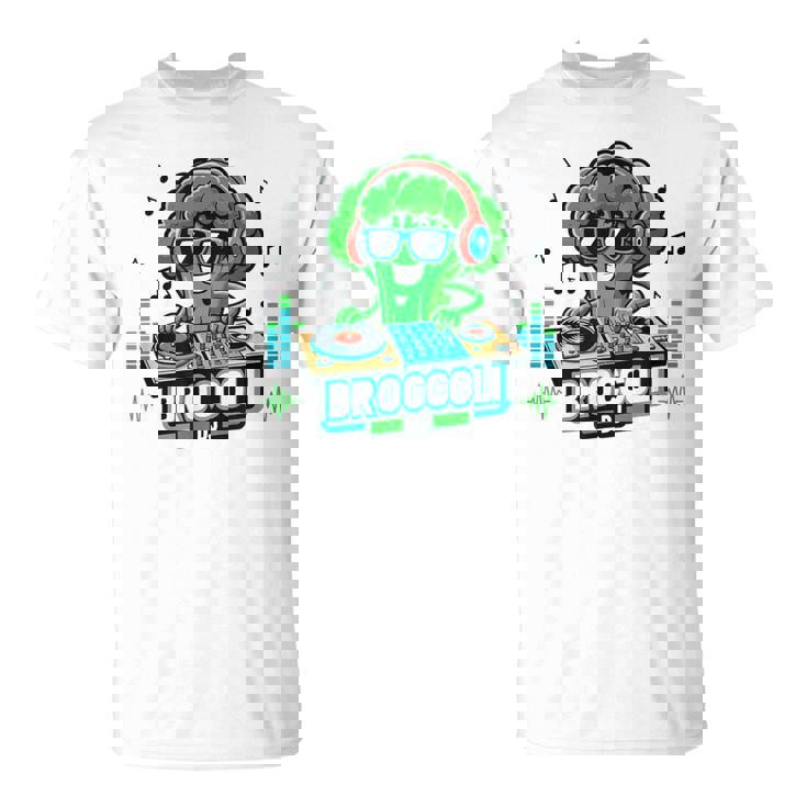 クールなブロッコリーdjミュージックパーティーバイブ面白いデザイン。 Tシャツ