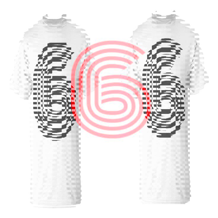 クールなレトロなレタリングジャージ、背番号6 6Eis Tシャツ