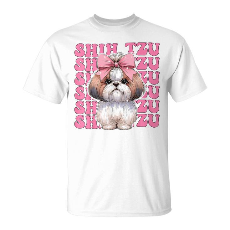 コケット 弓 シーズー 女の子 犬 ママ 母の日 ピンク Tシャツ