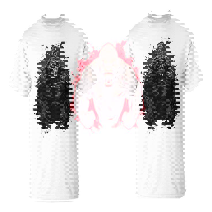 ゴリラ・ボディビル・ワークアウト バックプリント・ジム Tシャツ