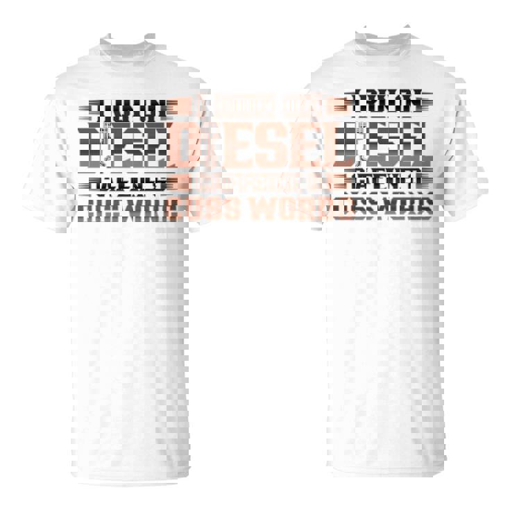 ディーゼルカフェインで走るトラック運転手 長袖tシャツ Tシャツ