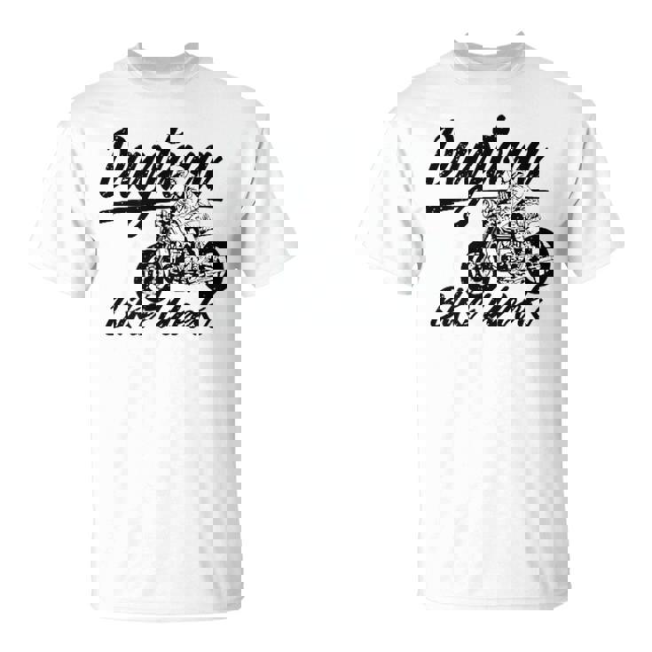 デイトナdaytona ビーチバイクウィーク レトロアンティーク調オートバイデザイン Tシャツ