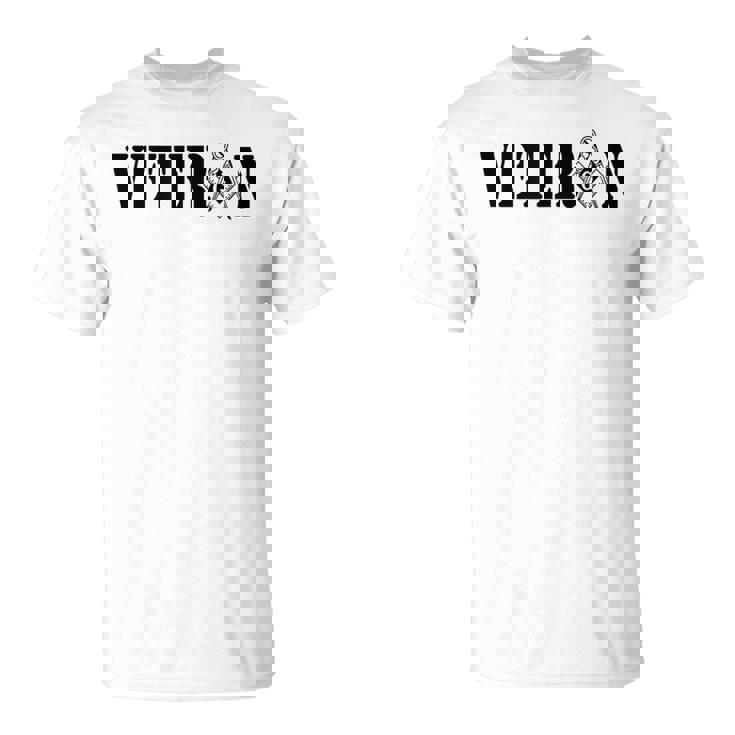 フリーメイソン ミリタリー 退役軍人 メイソンスクエアとコンパス フリーメイソン Tシャツ