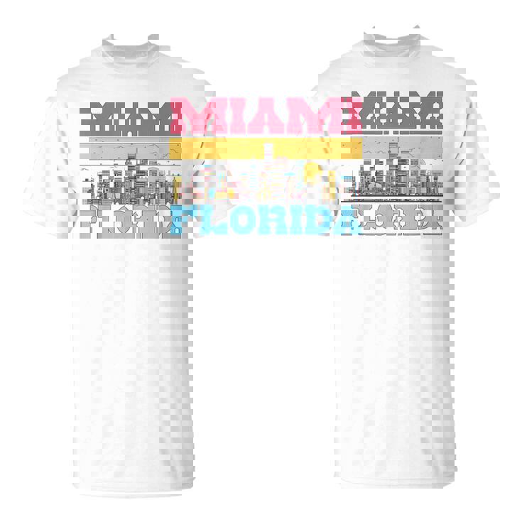 マイアミ フロリダ州 都市景観 お土産 モダン マイアミスカイライン Tシャツ