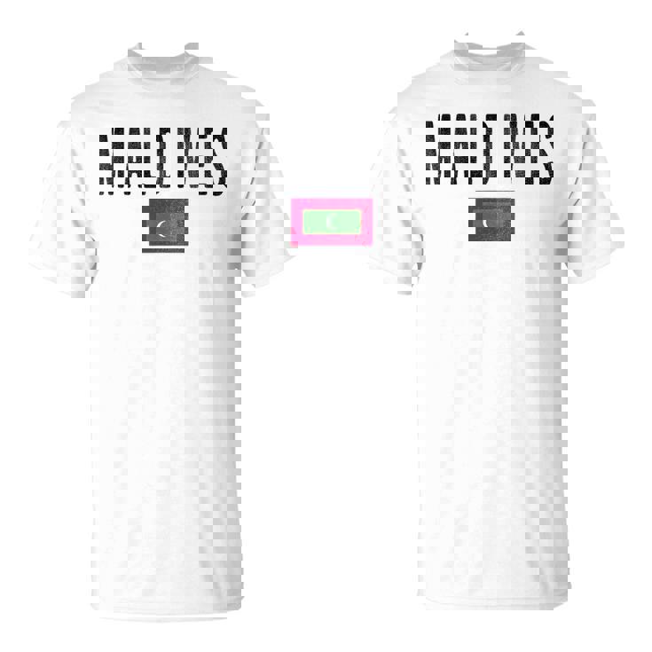 モルディブ国旗-お土産モルディブ。 Tシャツ