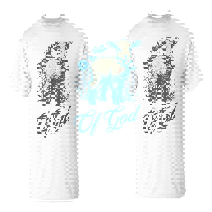 ラム オブ ゴッド キュート ヴィンテージ クリスチャン ラム デザイン 信仰 恋人 Tシャツ