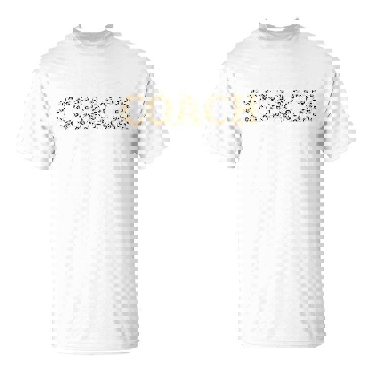 レオパードデザインのチアリーディングコーチ 面白いチアコーチ Tシャツ