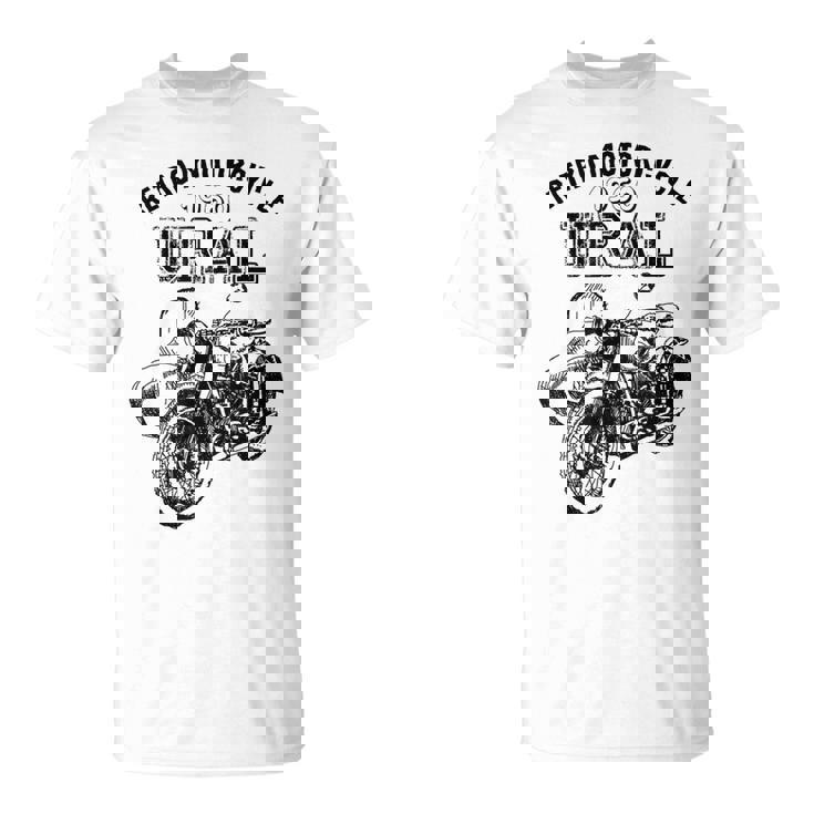 レトロモーターサイクルウラルtシャツ-ヴィンテージサイドカーモーターバイク Tシャツ