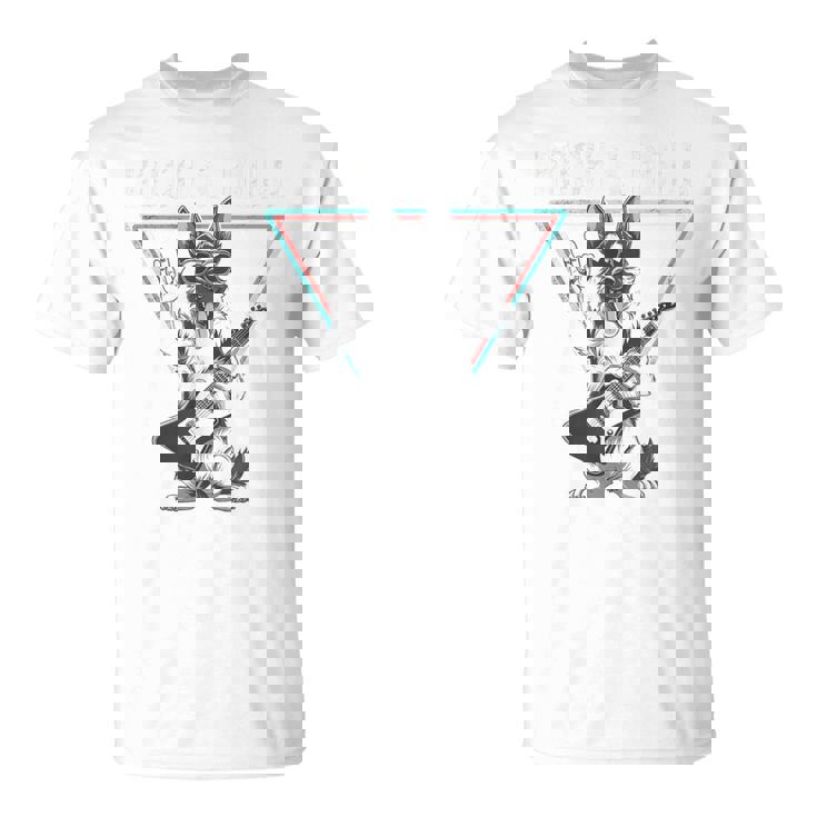 ロックンロール ドッグ ギター ミュージック バイブ Tシャツ