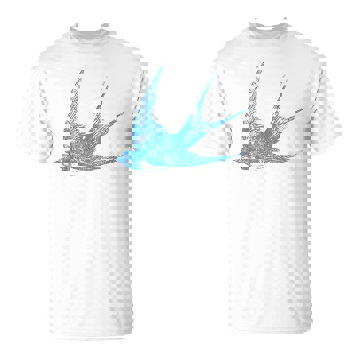 古びたツバメの青い鳥 シルエット 鳥 鳥 イラスト Tシャツ