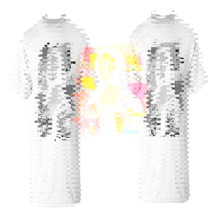 抽象グラフィティ モナリザ バックプリント Tシャツ