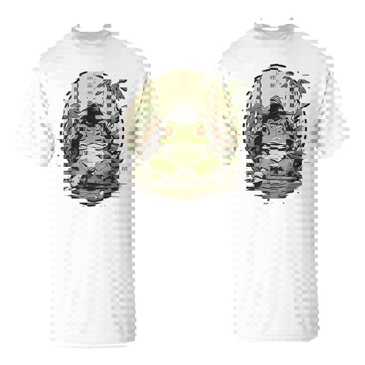 日本の不機嫌なカエル浮世絵 アニメ 日本アート Tシャツ