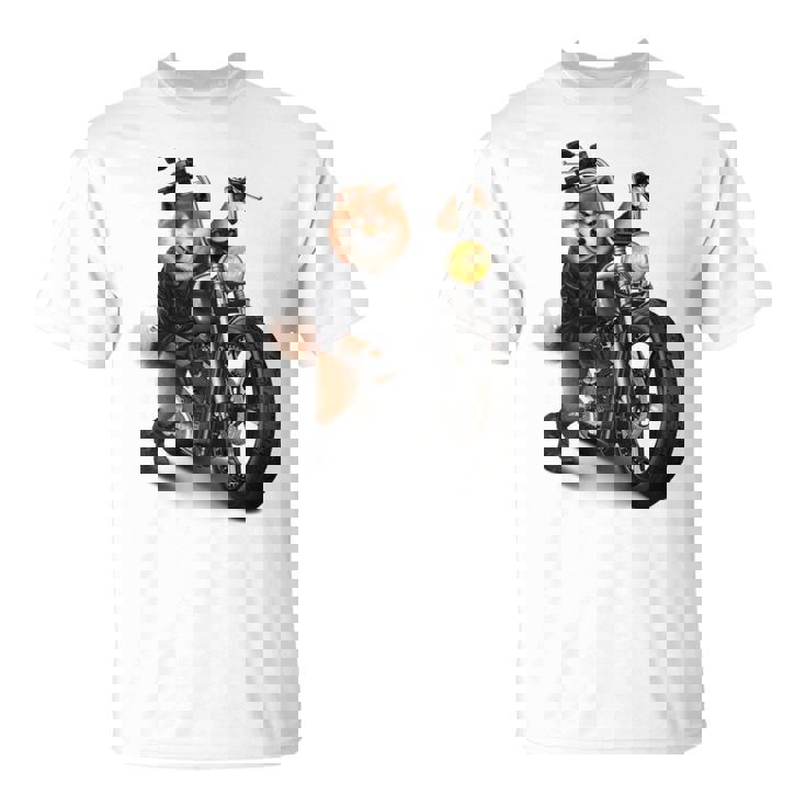 柴犬 いばけん 犬 バイク バイカー 長袖tシャツ Tシャツ