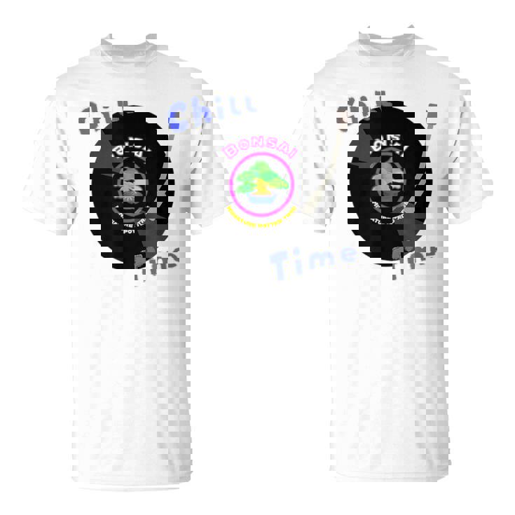 盆栽×レコード 静かに過ごすチル時間デザイン Tシャツ