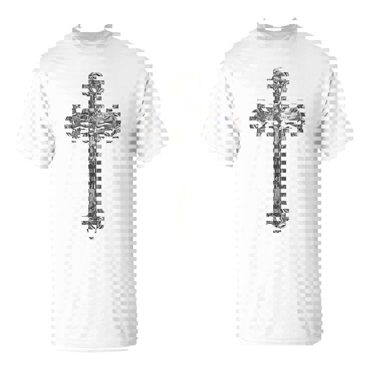 背中に十字架 大きな十字架 クリスチャン Tシャツ