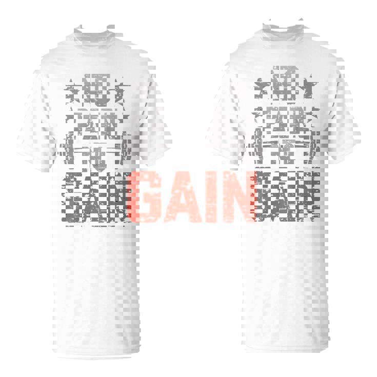 裏面にプリント No Pain No Gainign No Pain No Gain Meme Tシャツ