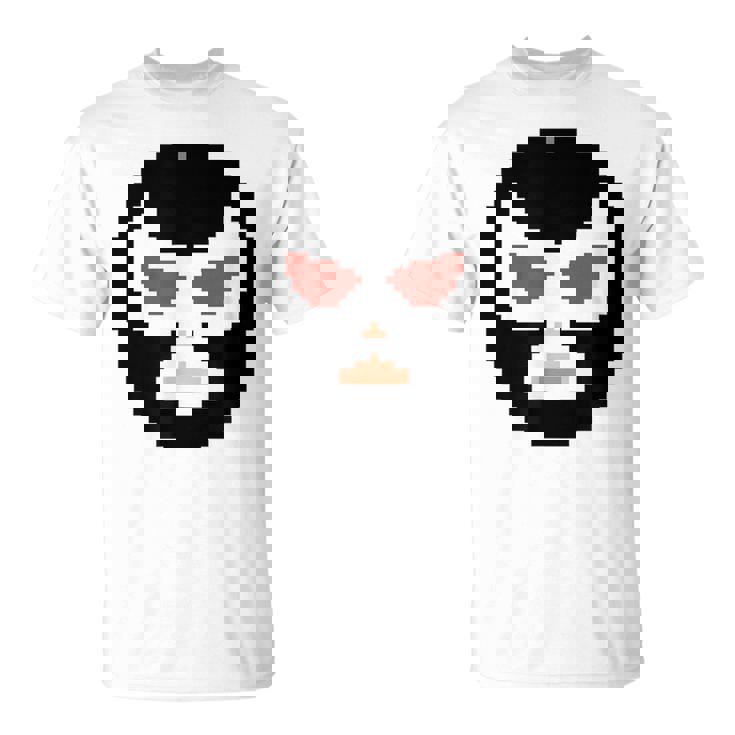 覆面レスラー マスク ピクセルアート ドット絵 怪人 プロレス Tシャツ