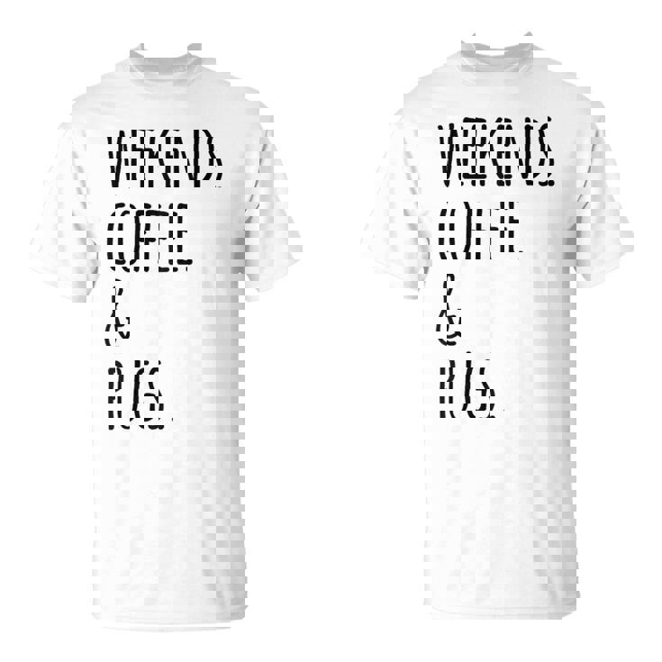 週末コーヒーパグ犬 Tシャツ