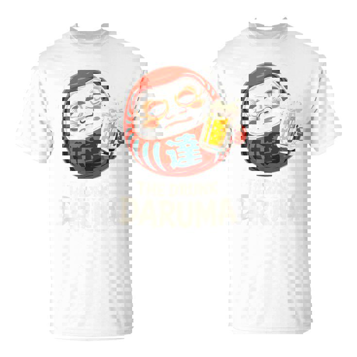 酔っぱらい だるま 日本の漢字 お土産 ビール アート 日本 ユーモア Tシャツ