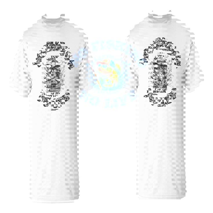 釣り クール バス釣り おもしろ フィッシング ライフ カモフラージュ グラフィック Tシャツ