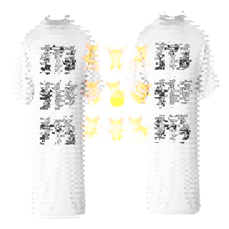 面白いtシャツ 犬 チワワ 筋トレ ジム イヌ グッズ かわいい おもしろtシャツ 面白い 服 ネタ 運動 Tシャツ