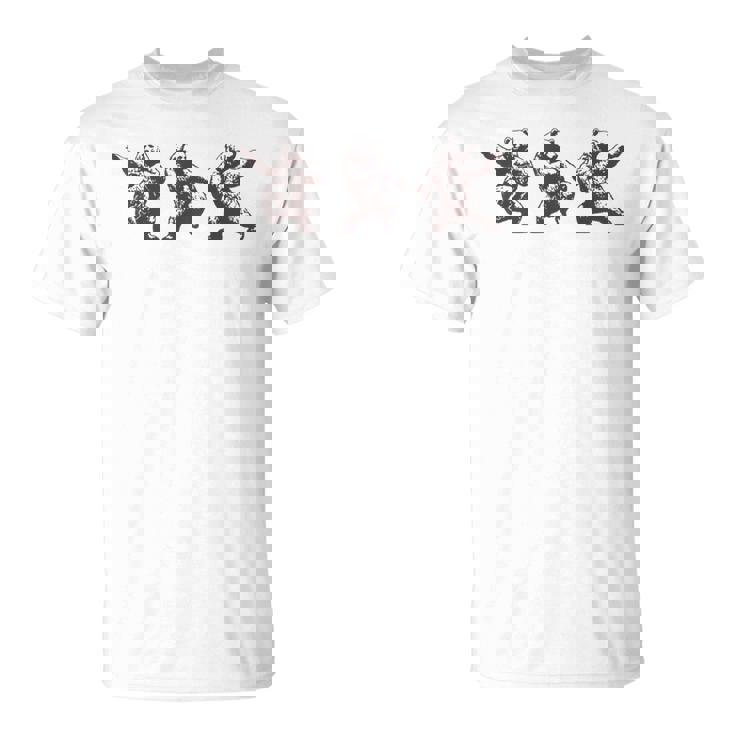 面白いクマのダンスグラフィック。動物愛好家、男性、女性、子供用。 Tシャツ