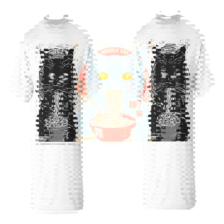 麺 猫 ラーメン好き 和食 猫 アート デザイン Tシャツ