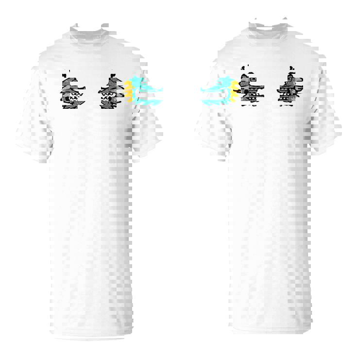 龍 ドラゴン 顔 対称 ポップアート 和風ユニークデザイン Tシャツ