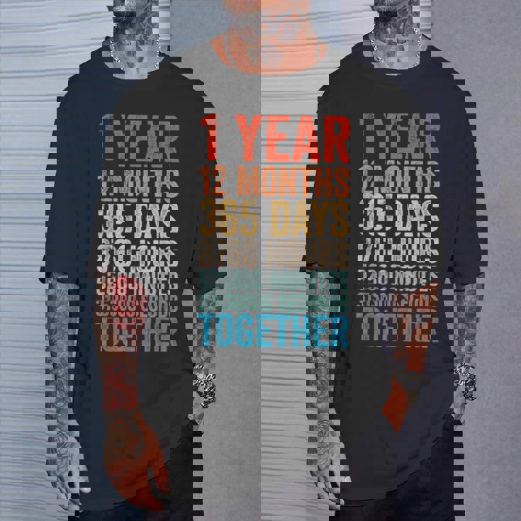 1年記念日 彼 彼女 カップル 1回目の結婚 Tシャツ 彼への贈り物