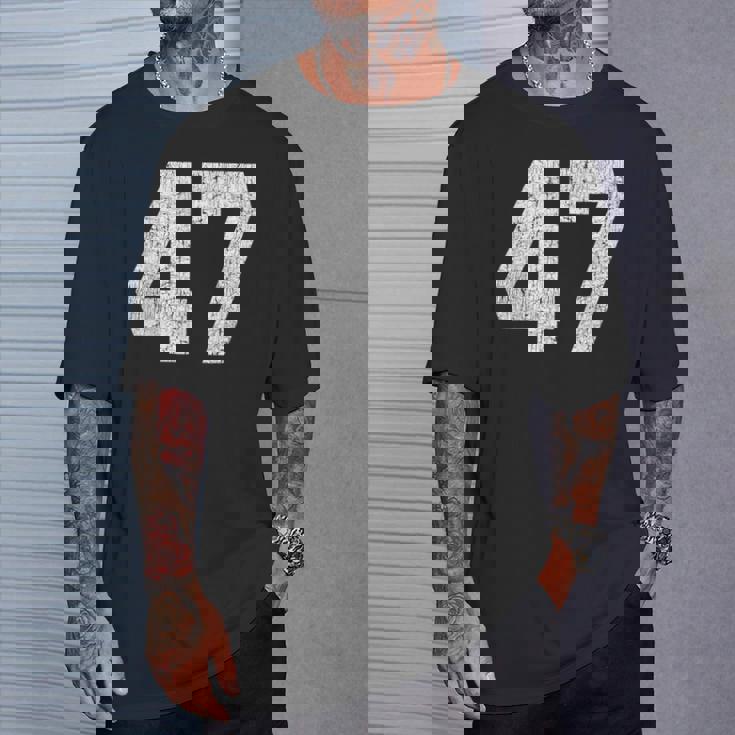 47 ジャージユニフォーム バーシティ スポーツ番号 47歳の誕生日 Tシャツ 彼への贈り物