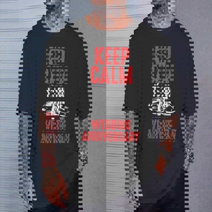 4年目の結婚記念日 夫 妻 カップル 結婚 Tシャツ 彼への贈り物