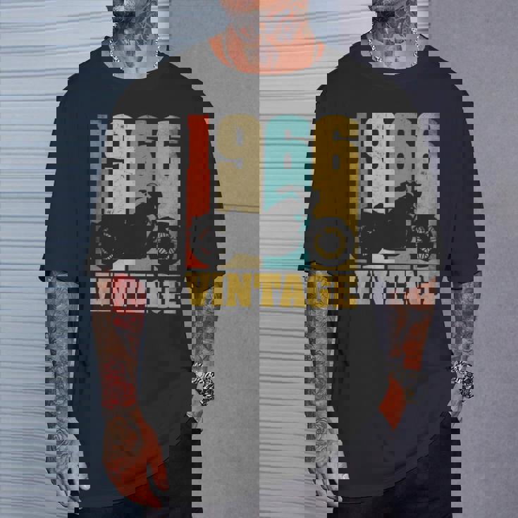 60 歳の誕生日バイカーギフトtシャツ-ヴィンテージ1966バイク Tシャツ 彼への贈り物