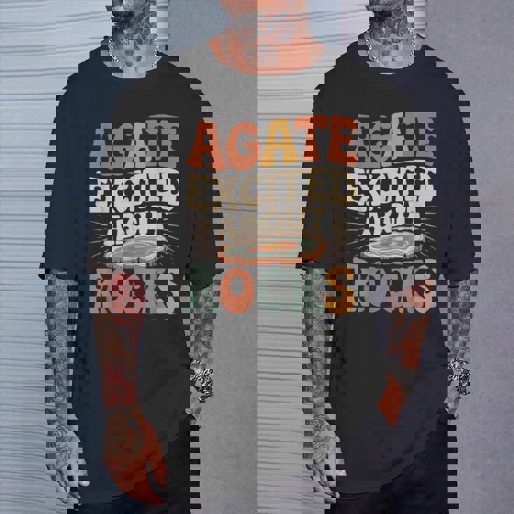 Agate Excited About Rocks ロック地質学オタク Tシャツ 彼への贈り物