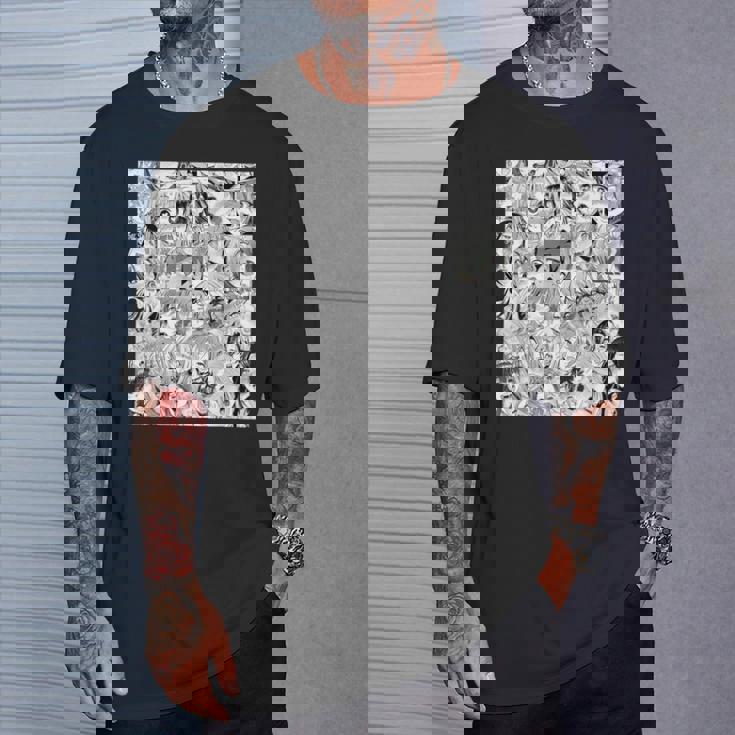 Ahegao オタクアニメ 垂れ下がるよだれアニメ Weeb Love Tシャツ 彼への贈り物