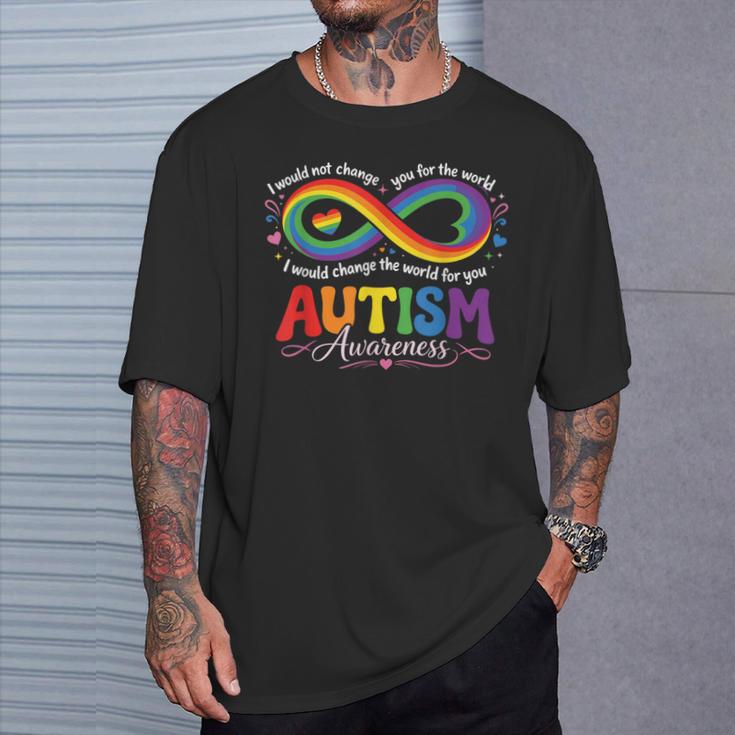 Autism Mom Awareness Rainbow Infinity Neurodiversity Heart T-Shirt Gifts for Him