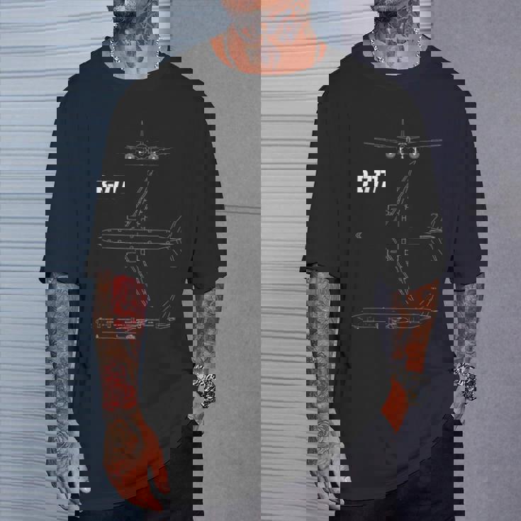 B-777 航空機設計図 Tシャツ 彼への贈り物