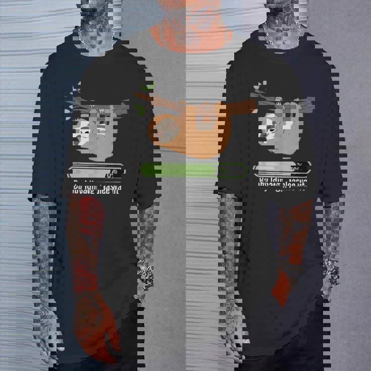 Baby Loading Please Wait ナマケモノのユーモア Tシャツ 彼への贈り物