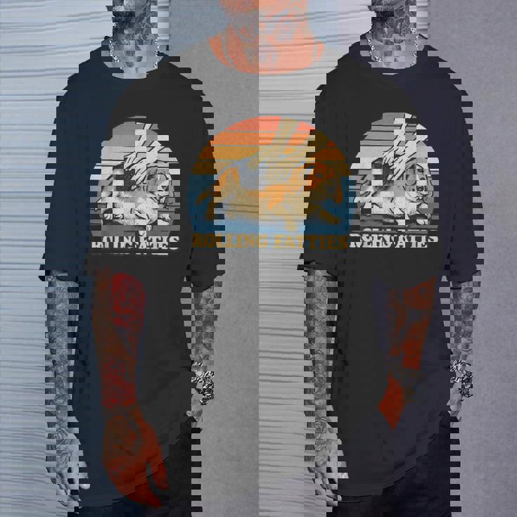 Beagle Rolling Fatties 駄洒落ジョーク 犬好き Tシャツ 彼への贈り物