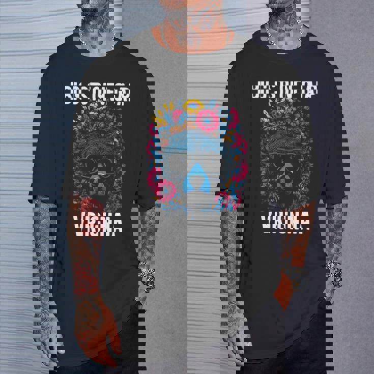 Bigtone Gap バージニア Usa クマと花のデザイン 長袖tシャツ Tシャツ 彼への贈り物