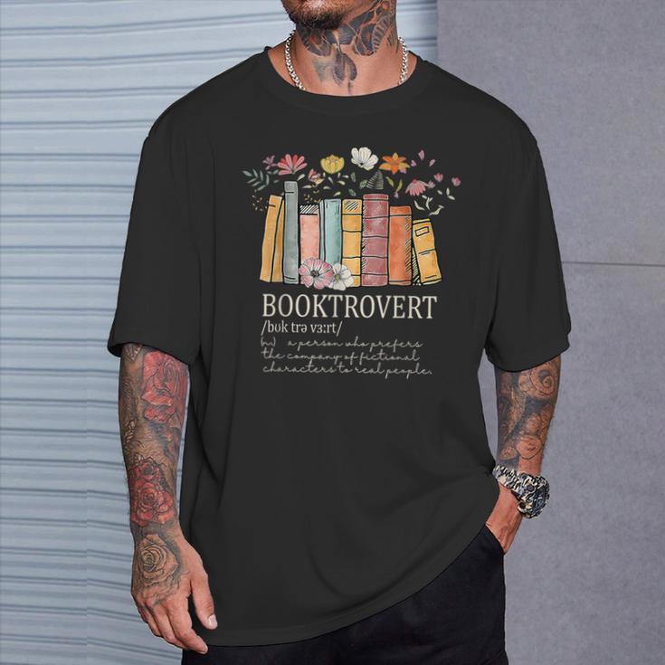 Booktrovert Cozy Book Lover Lustiges Buch Nerd Literarischer Humor T-Shirt Geschenke für Ihn